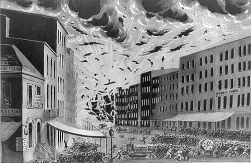 19th July 1845 - Fire in Manhattan, New York