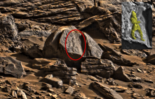 A sculpture of a human being found on Mars